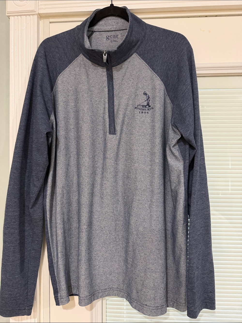 Men's Pinehurst  Two-Tone Navy Gray Quarter-Zip Pullover